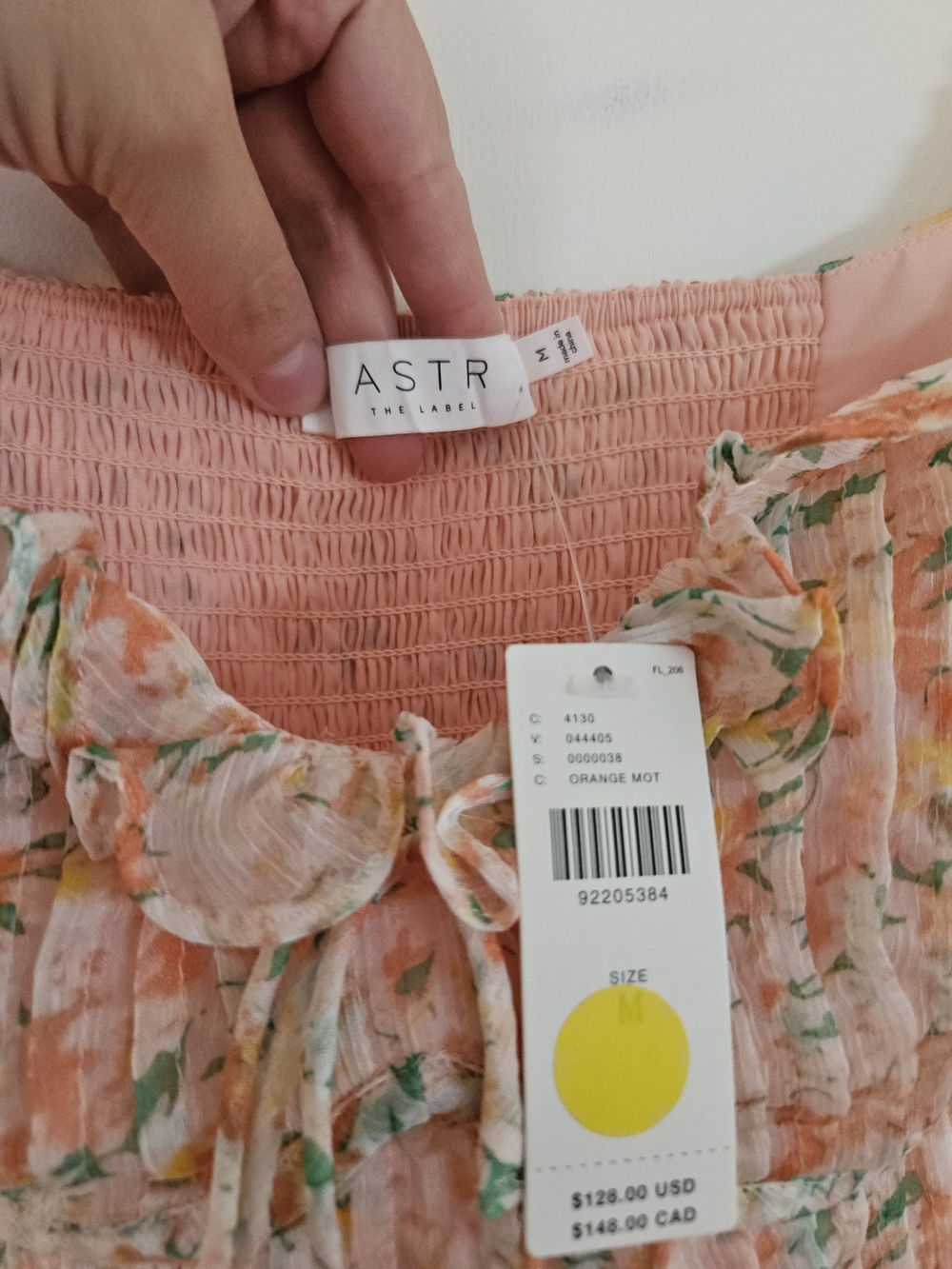 Anthropologie - Astr Peach & Green Floral Ruffled Maxi Dress - Picture 3 of 3